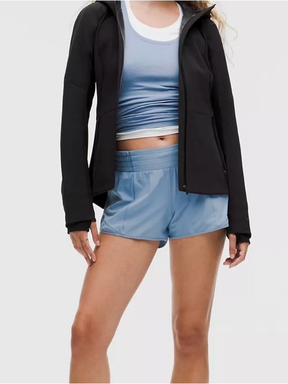 Lululemon Cross Chill Jacket Black Size 2 Fleece Lined Hooded Running NWOT